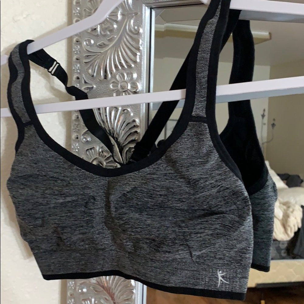 Set of two sports bras together